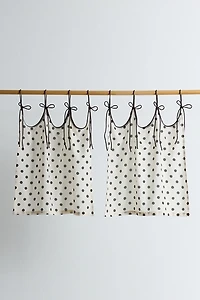 Scalloped Tie-Top Café Curtain Set