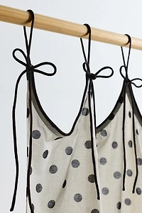 Scalloped Tie-Top Café Curtain Set