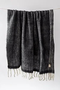 YaYa & Co. Gal Organic Brushed Wool Tassel Throw Blanket
