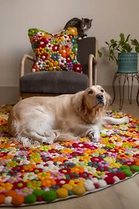 YaYa & Co. Lolly Organic Wool Floral Rug