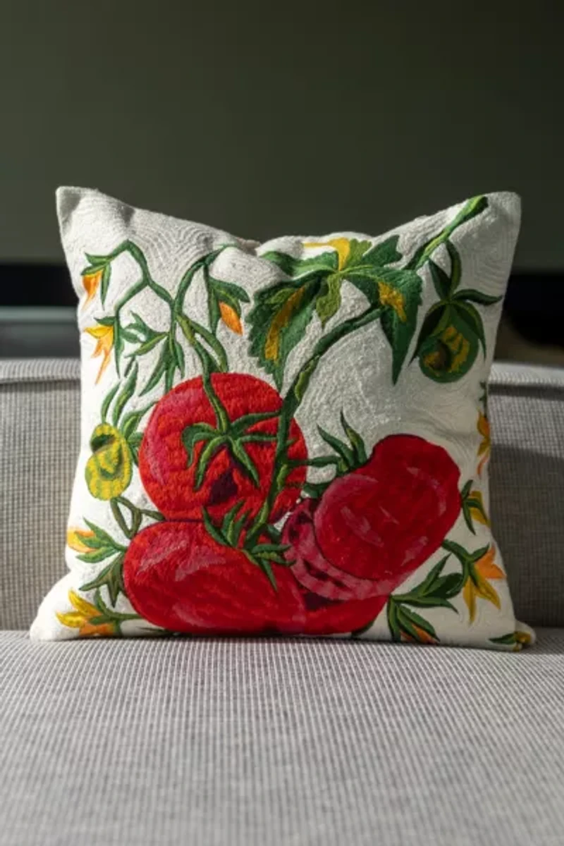 YaYa & Co. Caprese Tomato Organic Cotton Throw Pillow