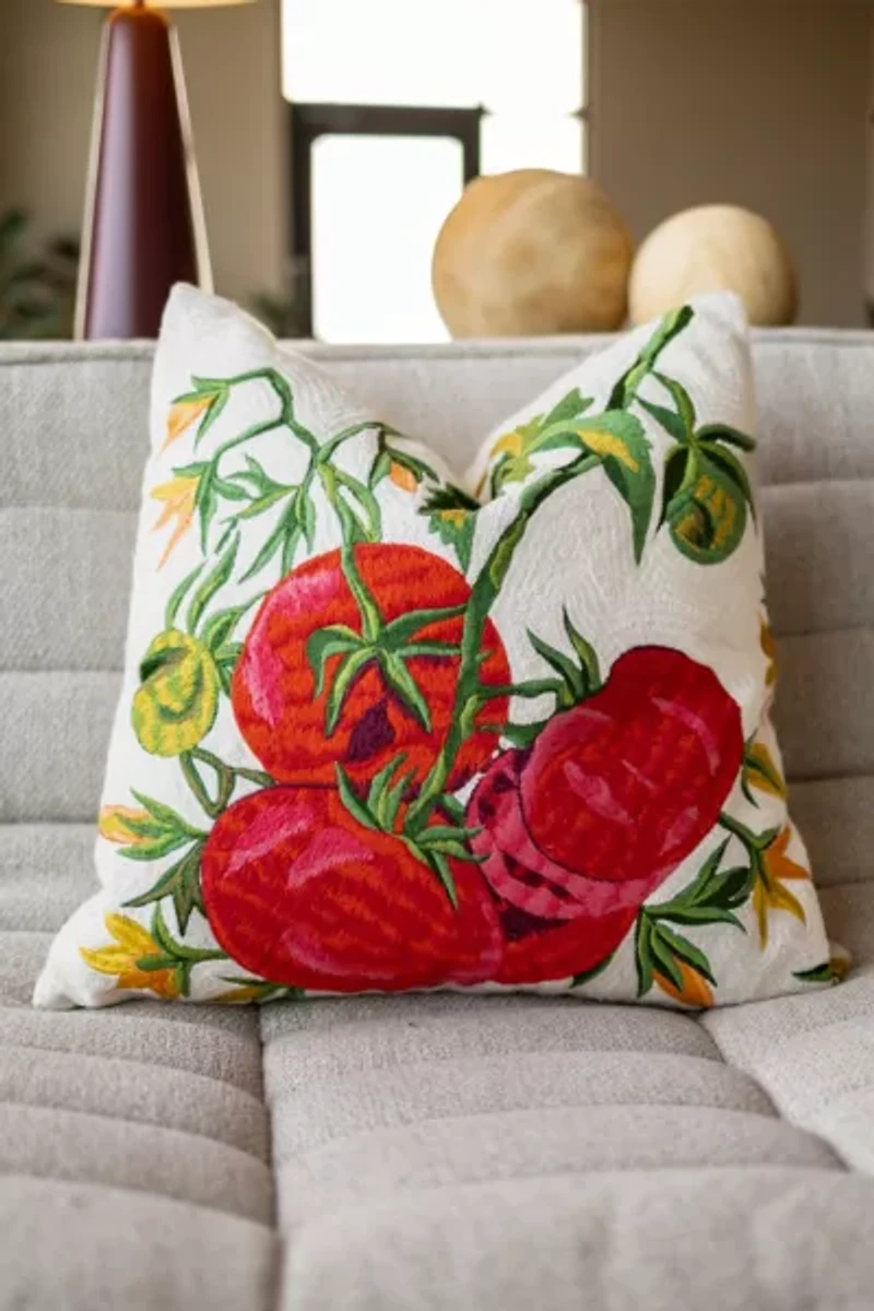 YaYa & Co. Caprese Tomato Organic Cotton Throw Pillow