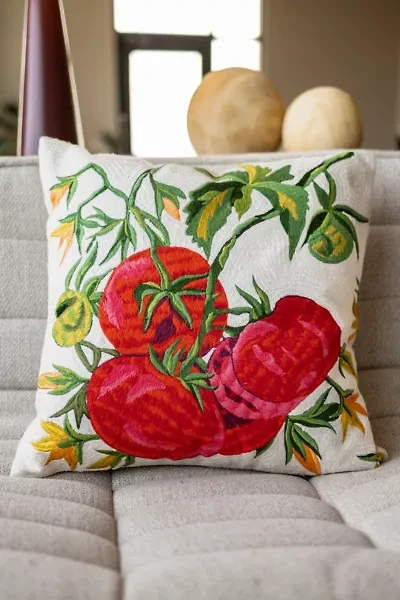 YaYa & Co. Caprese Tomato Organic Cotton Throw Pillow