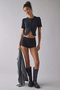 Kimchi Blue Olivia Button-Up Peplum Cropped Blouse