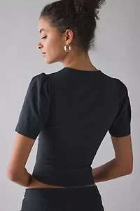 Kimchi Blue Olivia Button-Up Peplum Cropped Blouse