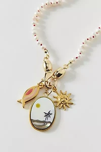 Vintage By The Sage Vintage Seaside Sunset Pendant Charm Necklace