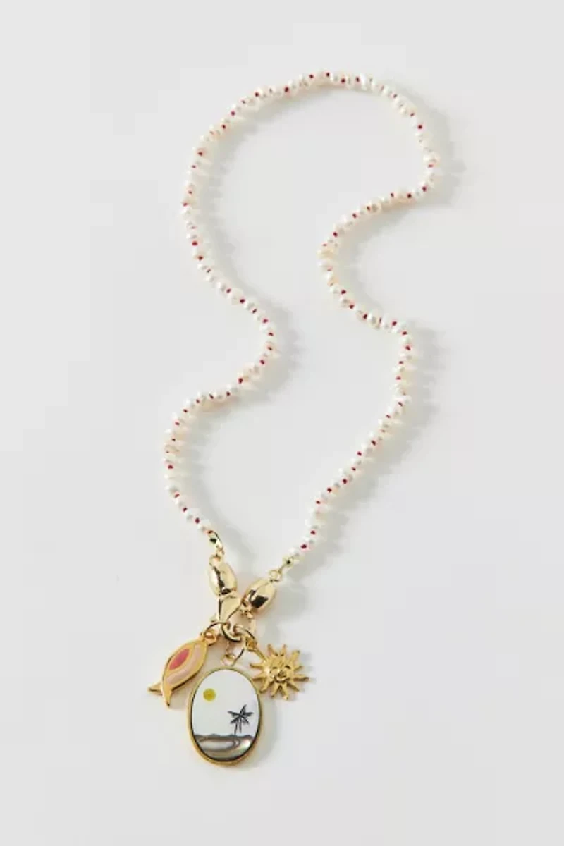 Vintage By The Sage Vintage Seaside Sunset Pendant Charm Necklace
