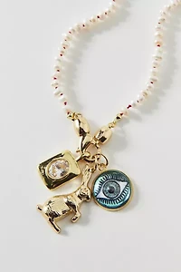 Vintage By The Sage Vintage Lucky Bunny Beaded Charm Necklace