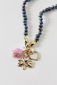Vintage By The Sage Vintage Lucky One Beaded Charm Necklace