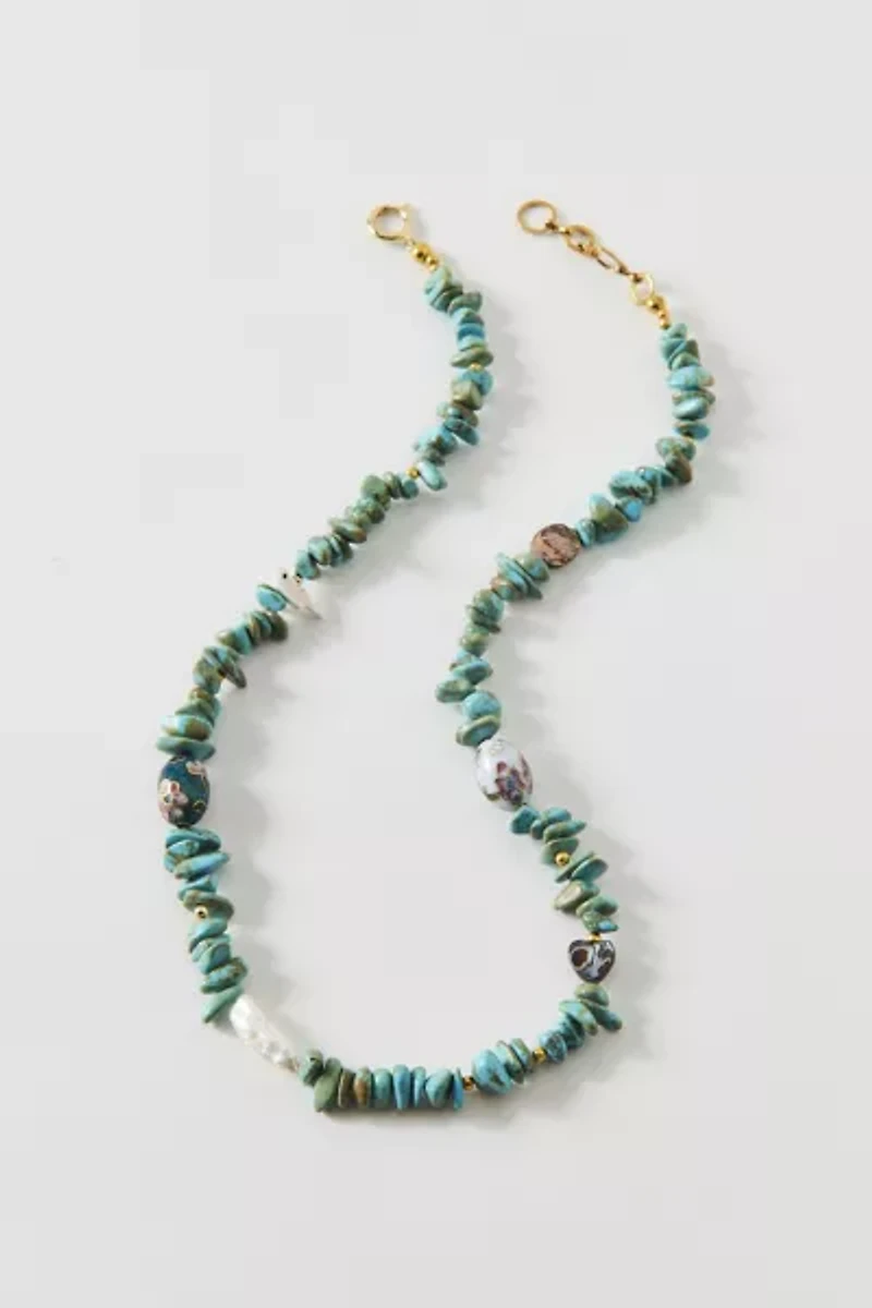 Vintage By The Sage Vintage Beaded Blues Stone Necklace