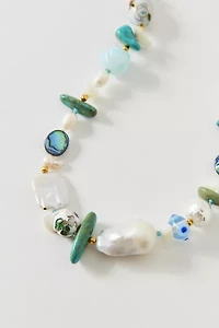 Vintage By The Sage Vintage Last Splash Multi-Stone Beaded Necklace