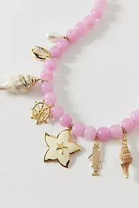 Vintage By The Sage Vintage Blushing Beaches Beaded Charm Necklace