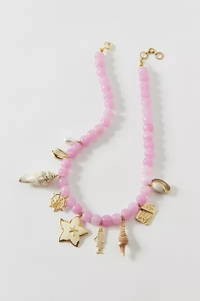 Vintage By The Sage Vintage Blushing Beaches Beaded Charm Necklace