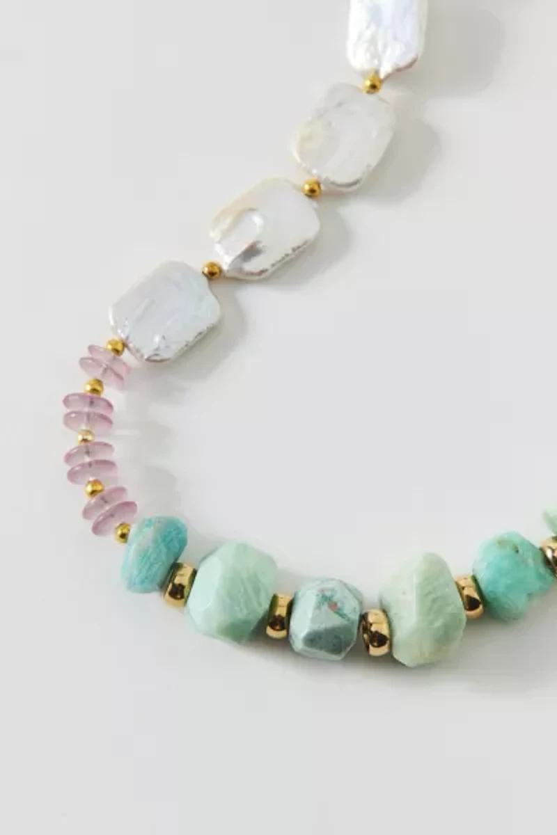 Vintage By The Sage Vintage Blushed Beads Multi-Stone Necklace