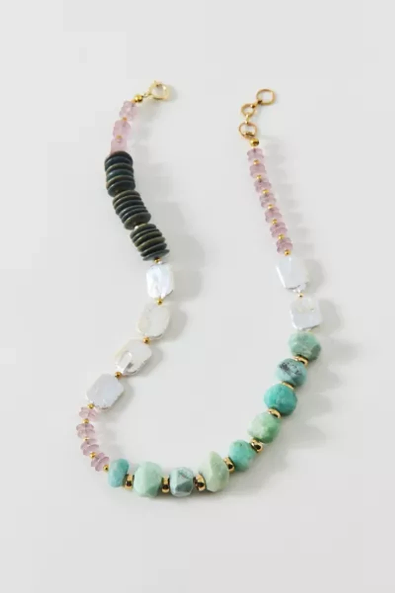 Vintage By The Sage Vintage Blushed Beads Multi-Stone Necklace