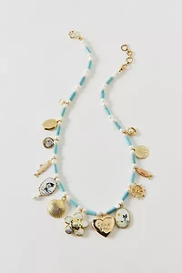 Vintage By The Sage Vintage Seaside Beaded Charm Necklace