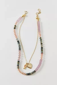 Vintage By The Sage Vintage Charm + Blushed Beaded Layered Necklace
