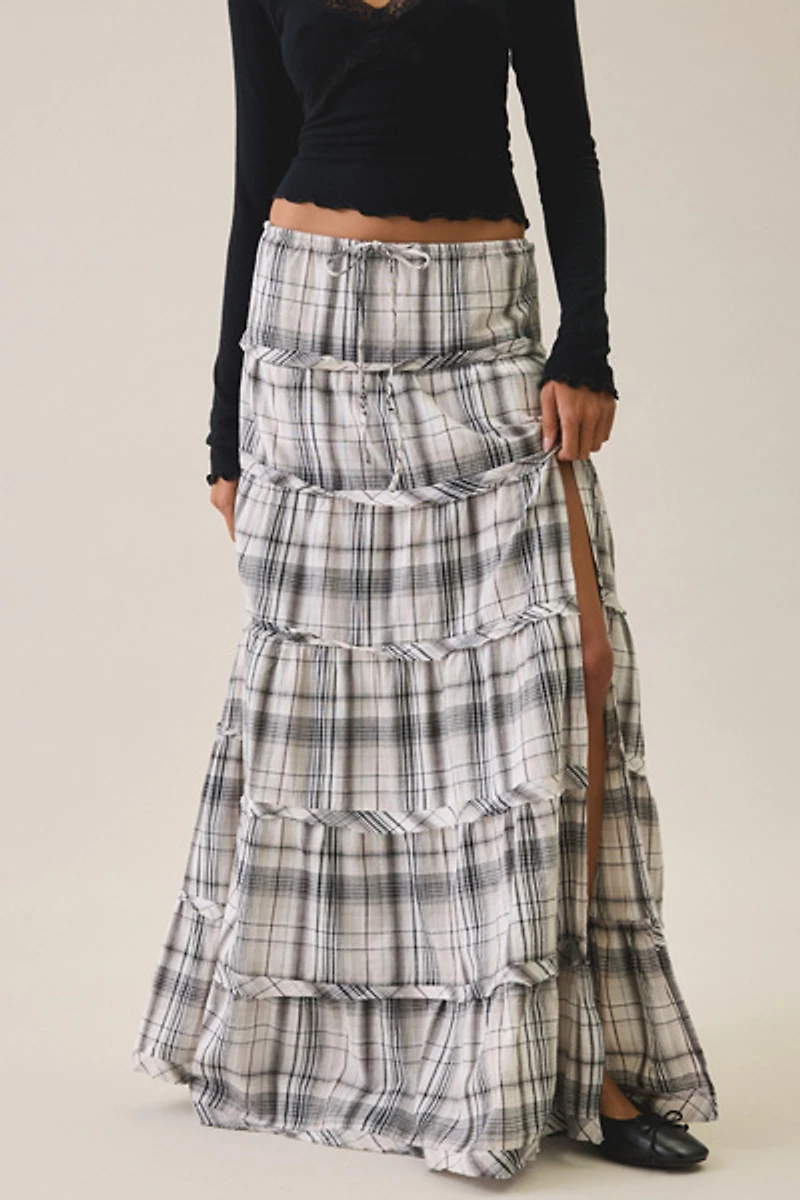 BDG Sadie Cotton Tiered Maxi Skirt