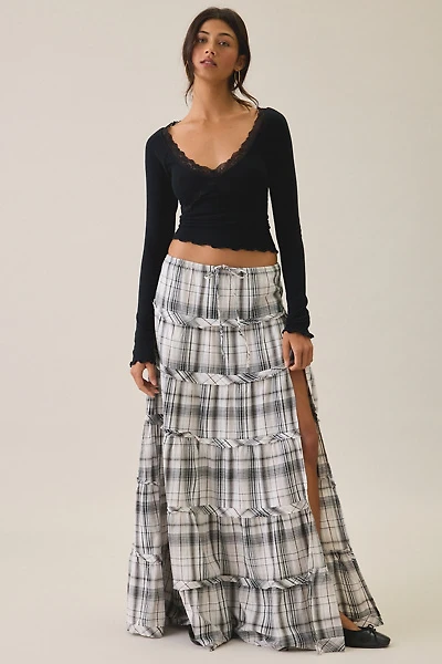 BDG Sadie Cotton Tiered Maxi Skirt
