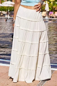 BDG Sadie Cotton Tiered Maxi Skirt