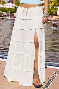 BDG Sadie Cotton Tiered Maxi Skirt