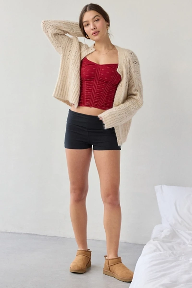 Out From Under Rosalie Ruched Seamless Knit Short Sleeve Top