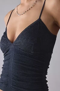 Out From Under Tula Seamless Knit Lace Trim Cropped Cami