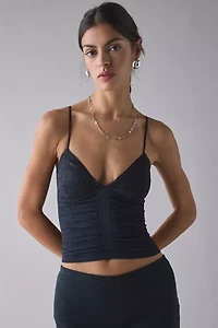 Out From Under Tula Seamless Knit Lace Trim Cropped Cami