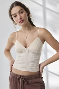 Out From Under Tula Seamless Knit Lace Trim Cropped Cami