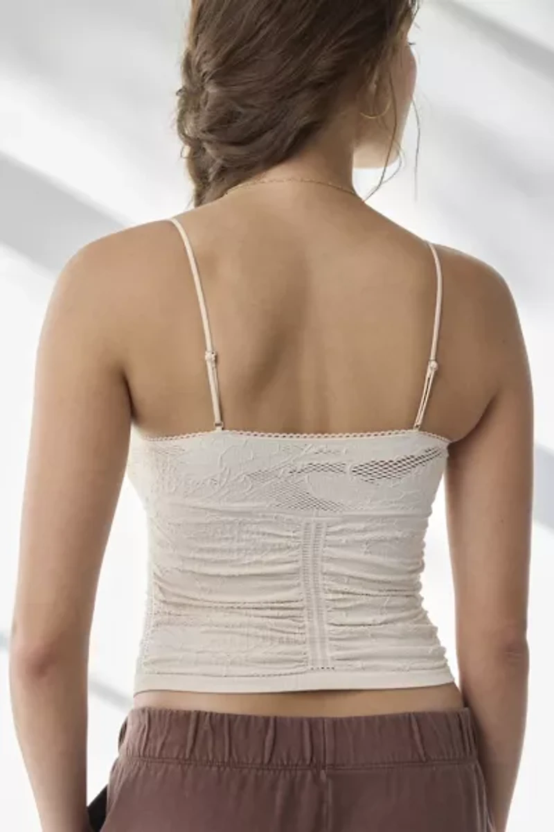 Out From Under Tula Seamless Knit Lace Trim Cropped Cami