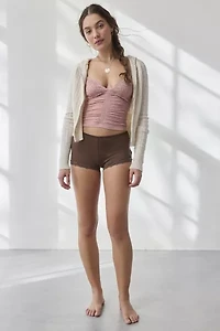 Out From Under Tula Seamless Knit Lace Trim Cropped Cami