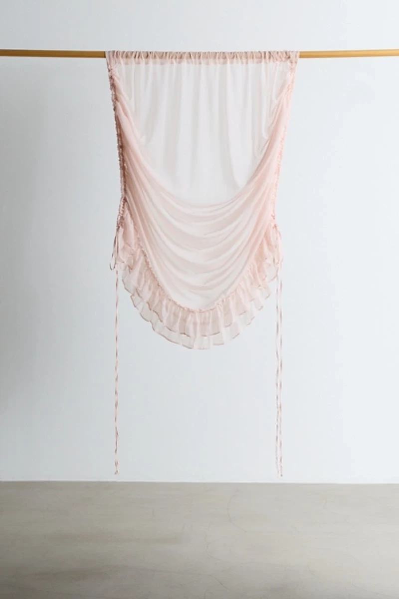 Ruffle Roman Shade Window Panel