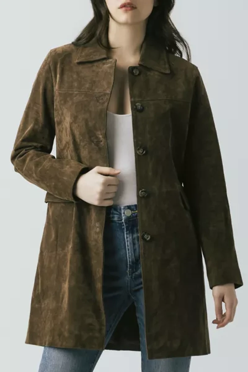 BLANKNYC Black Coffee Long Suede Jacket