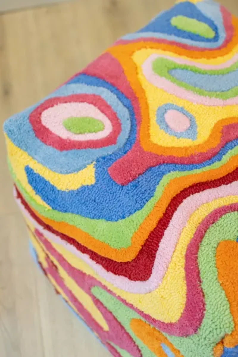 YaYa & Co. Abstract Organic Cotton Pouf