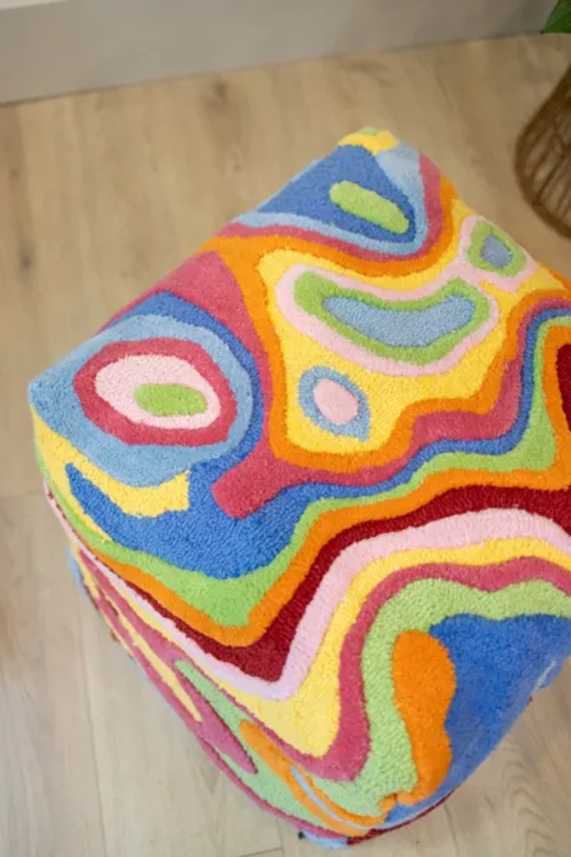 YaYa & Co. Abstract Organic Cotton Pouf