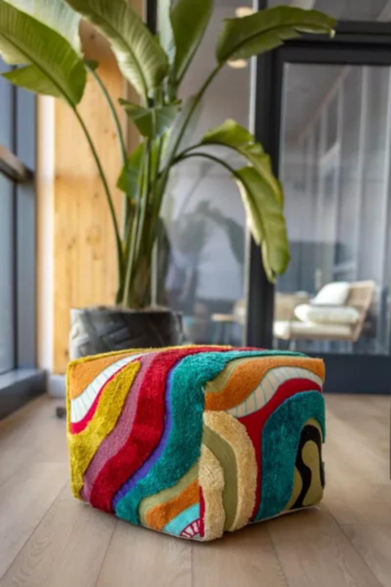 YaYa & Co. Abstract Organic Cotton Pouf