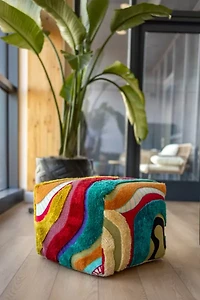 YaYa & Co. Abstract Organic Cotton Pouf