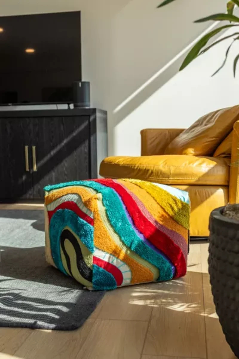 YaYa & Co. Abstract Organic Cotton Pouf
