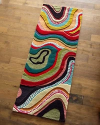 YaYa & Co. Echo Abstract Organic Wool Runner Rug