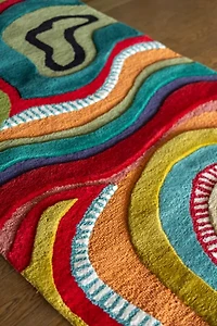 YaYa & Co. Echo Abstract Organic Wool Runner Rug
