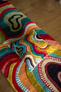 YaYa & Co. Echo Abstract Organic Wool Runner Rug