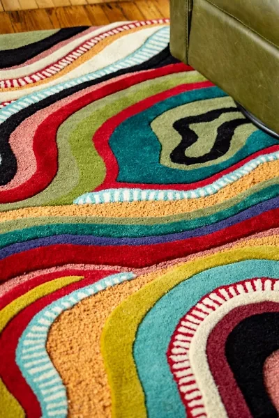 YaYa & Co. Echo Abstract Organic Wool Runner Rug