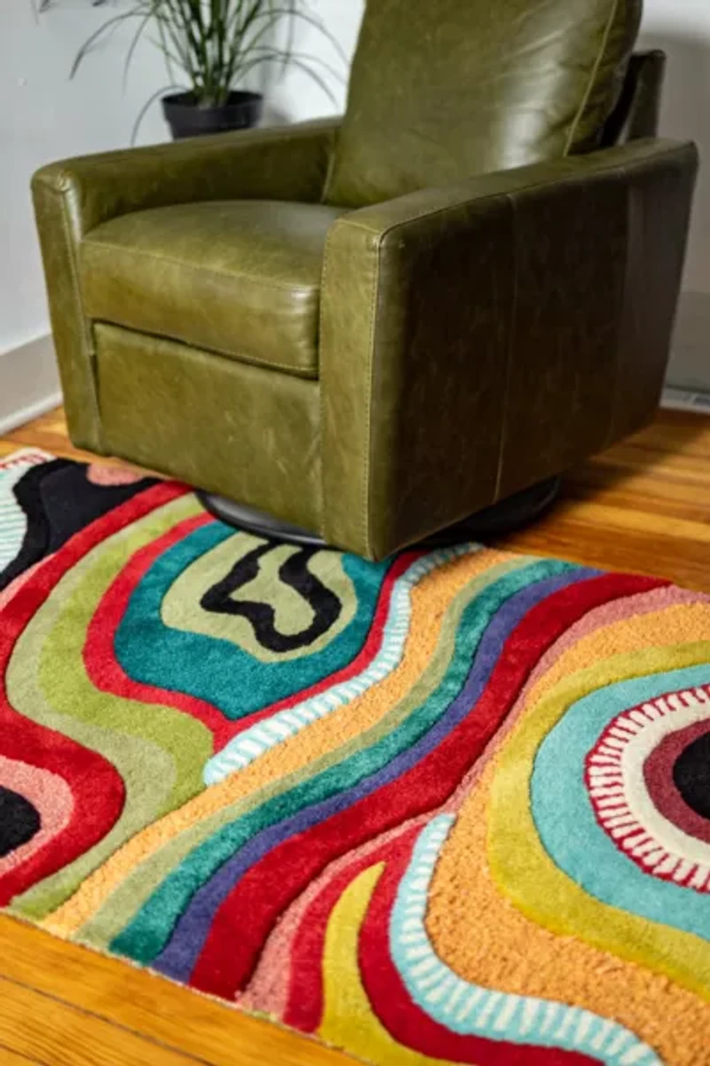 YaYa & Co. Echo Organic Wool Tufted Abstract Rug