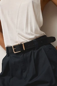 Square Buckle Everyday Leather Belt
