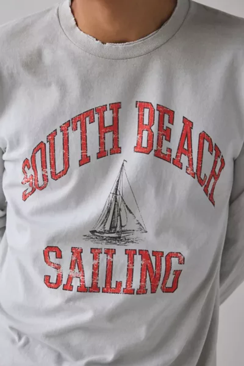 South Beach Sailing Graphic Long Sleeve Tee