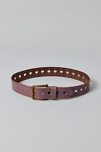 Heart Studded Leather Belt