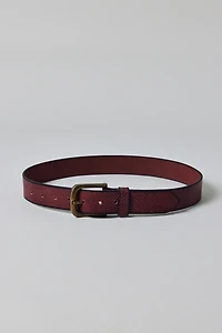 Snakeskin-Embossed Leather Belt