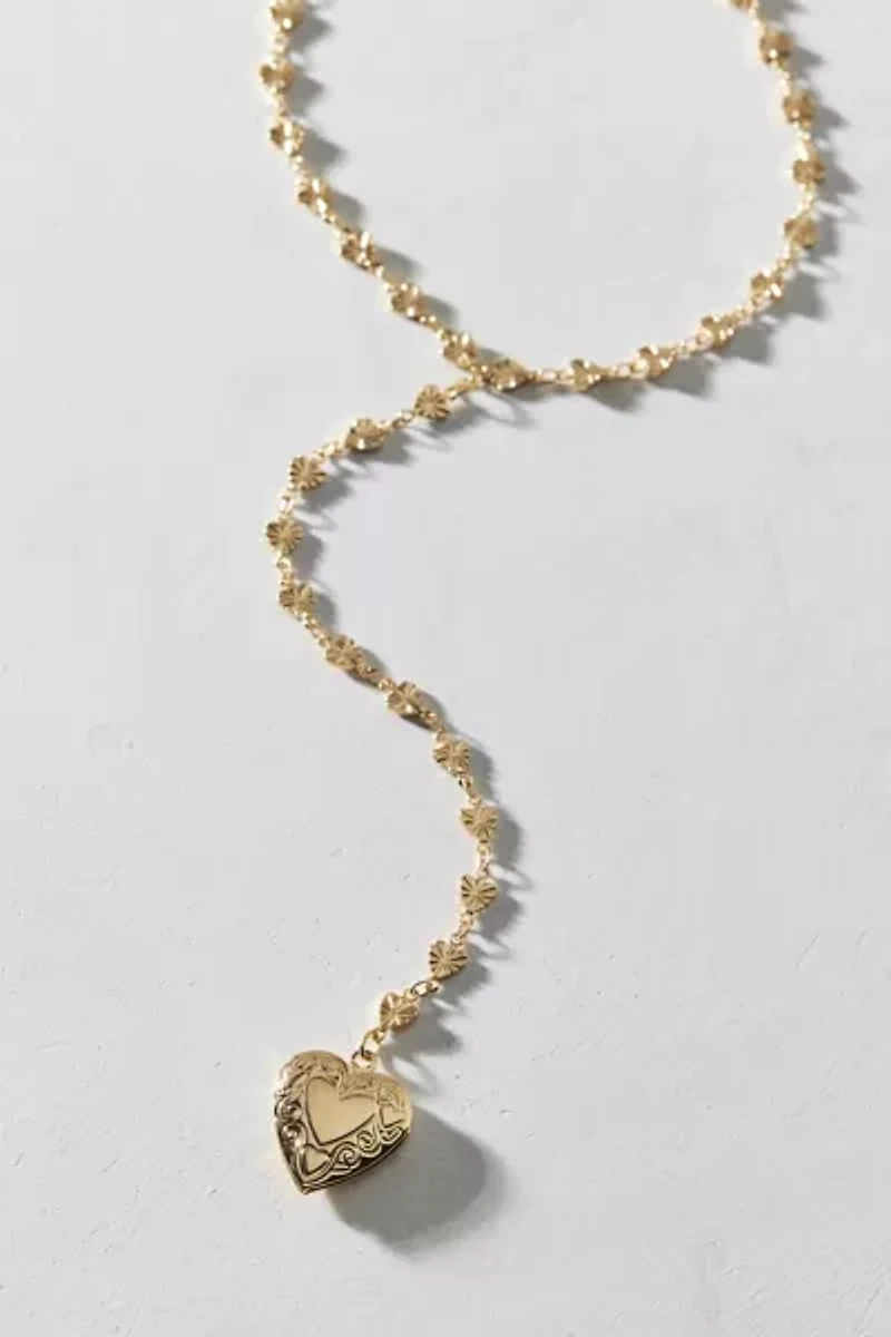 Heart Locket Lariat Necklace
