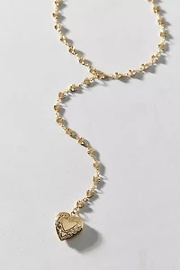 Heart Locket Lariat Necklace