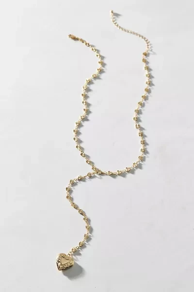 Heart Locket Lariat Necklace